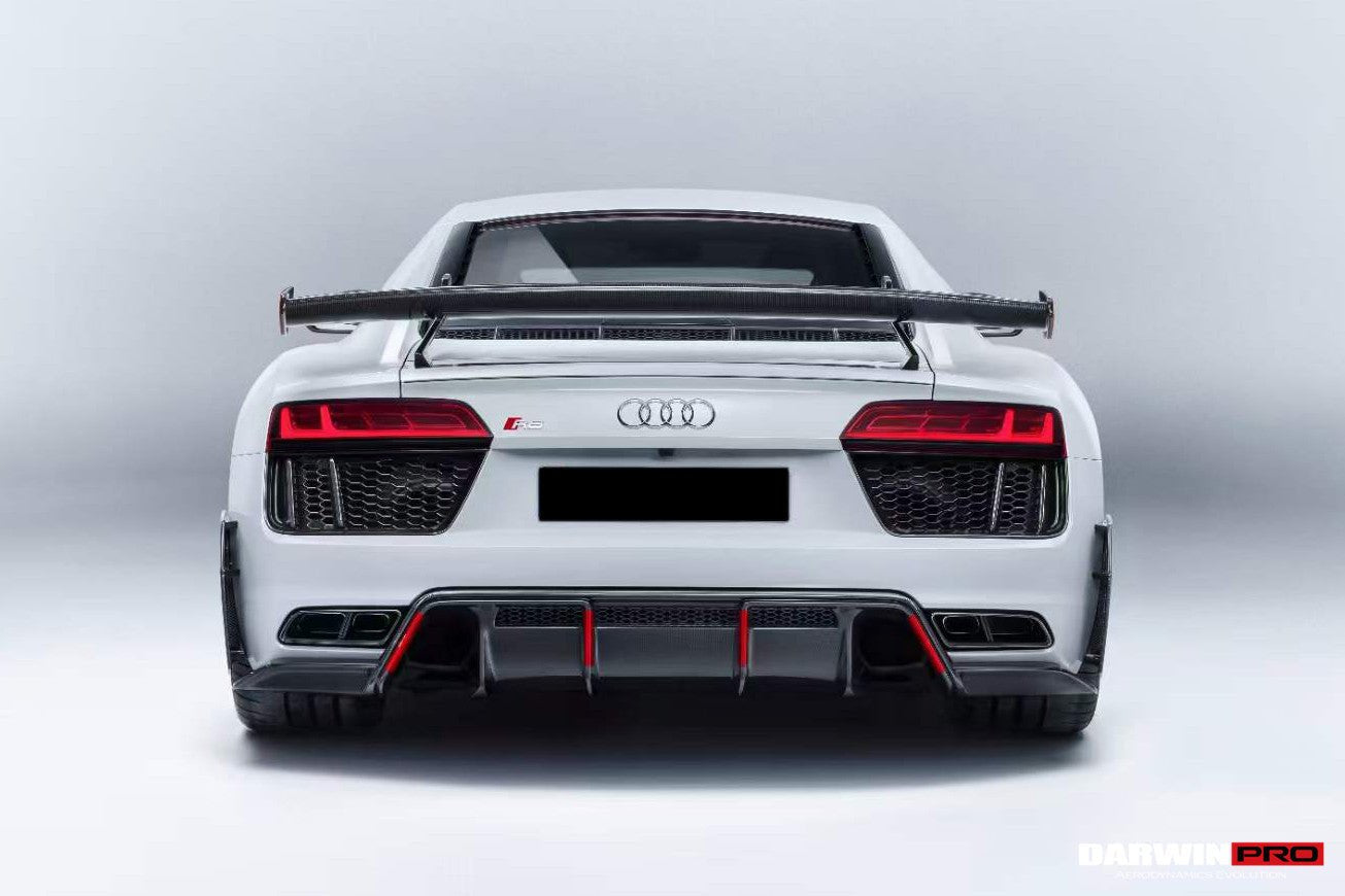 Audi R8 Gen 2 Coupe / Spyder Performance Parts Style Dry Carbon Fiber Trunk Wing with Aluminum Legs 2016-2025