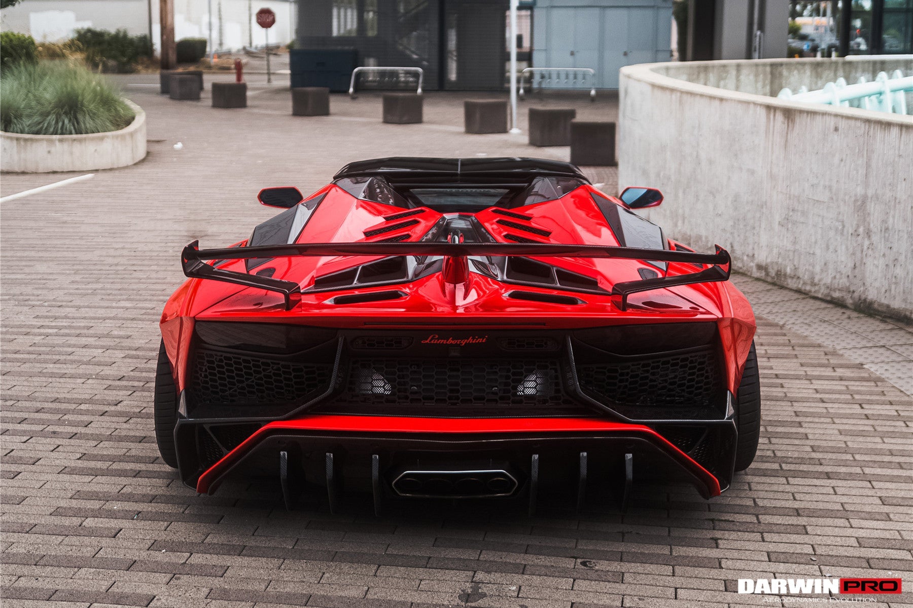 2011 - 2016 Lamborghini Aventador LP700 Roadster SV-BKSSII Style Engine Hood And Wing