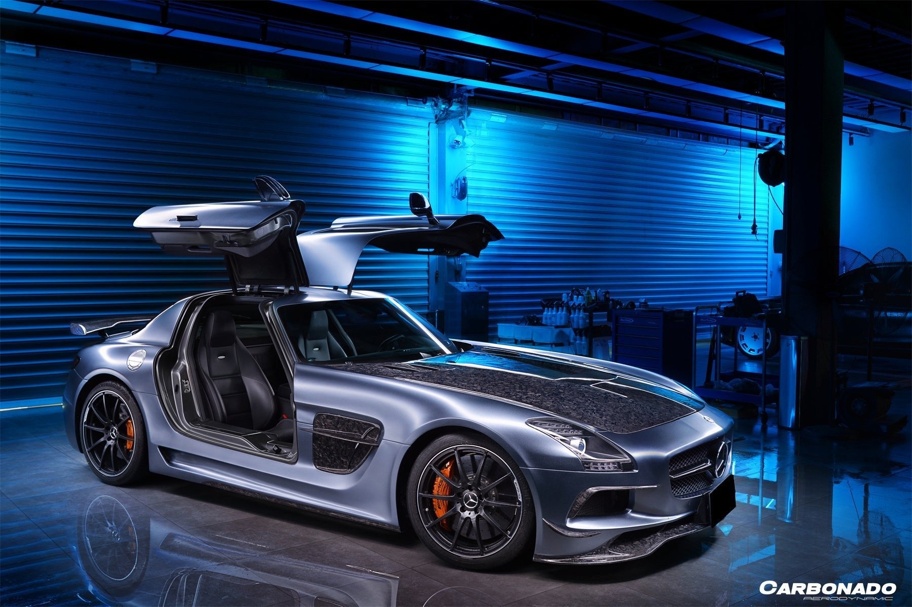2010-2015 Mercedes Benz W197 SLS AMG BKSS Style Carbon Fiber Hood - Carbonado