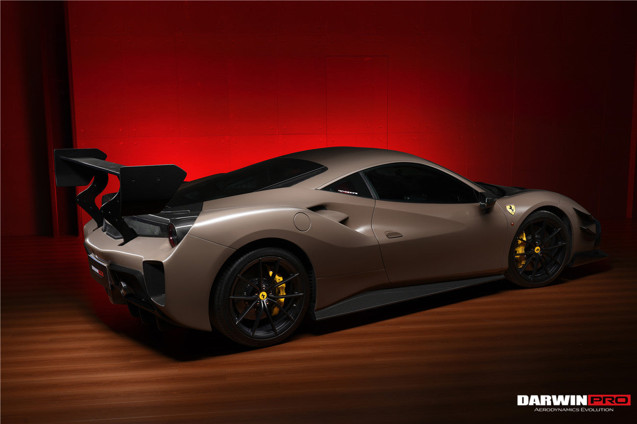 2015 - 2020 Ferrari 488 GTB Challenge Evo Modena Style Rear Bumper With Deck Lid Wing & Diffuser