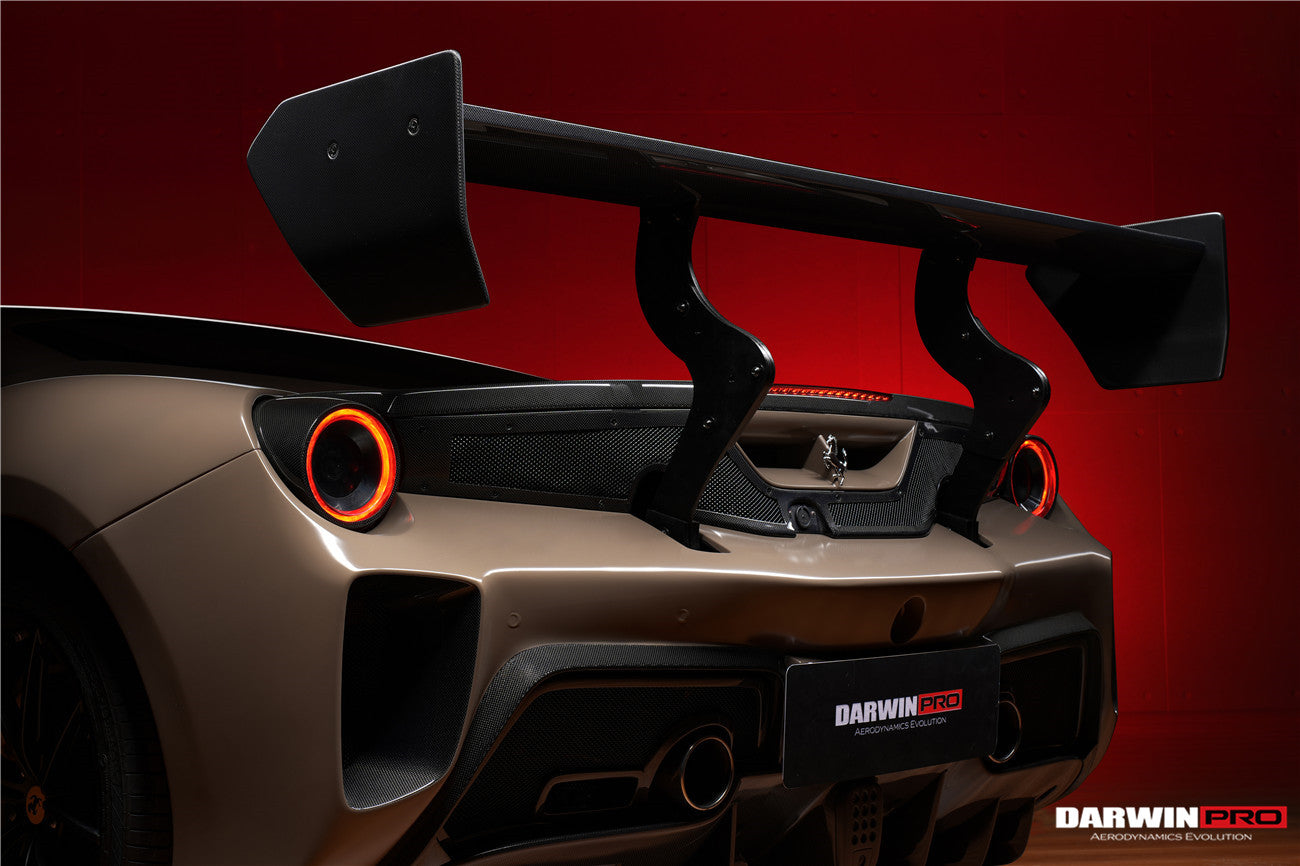 2015 - 2020 Ferrari 488 GTB Challenge Evo Modena Style Rear Bumper With Deck Lid Wing & Diffuser