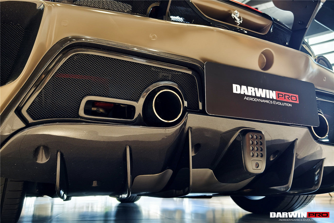 2015 - 2020 Ferrari 488 GTB Challenge Evo Modena Style Rear Bumper With Deck Lid Wing & Diffuser