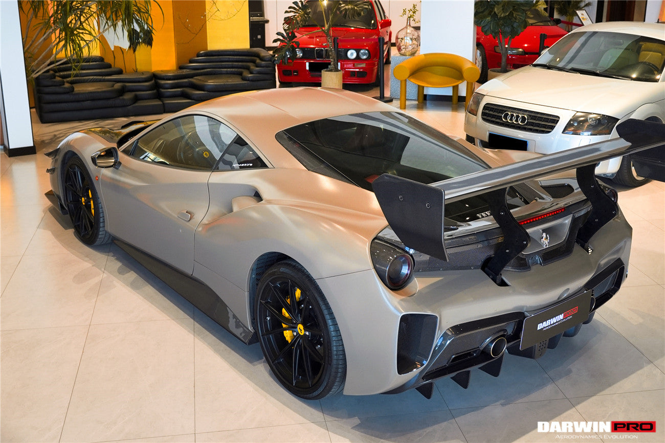 2015 - 2020 Ferrari 488 GTB Challenge Evo Modena Style Rear Bumper With Deck Lid Wing & Diffuser