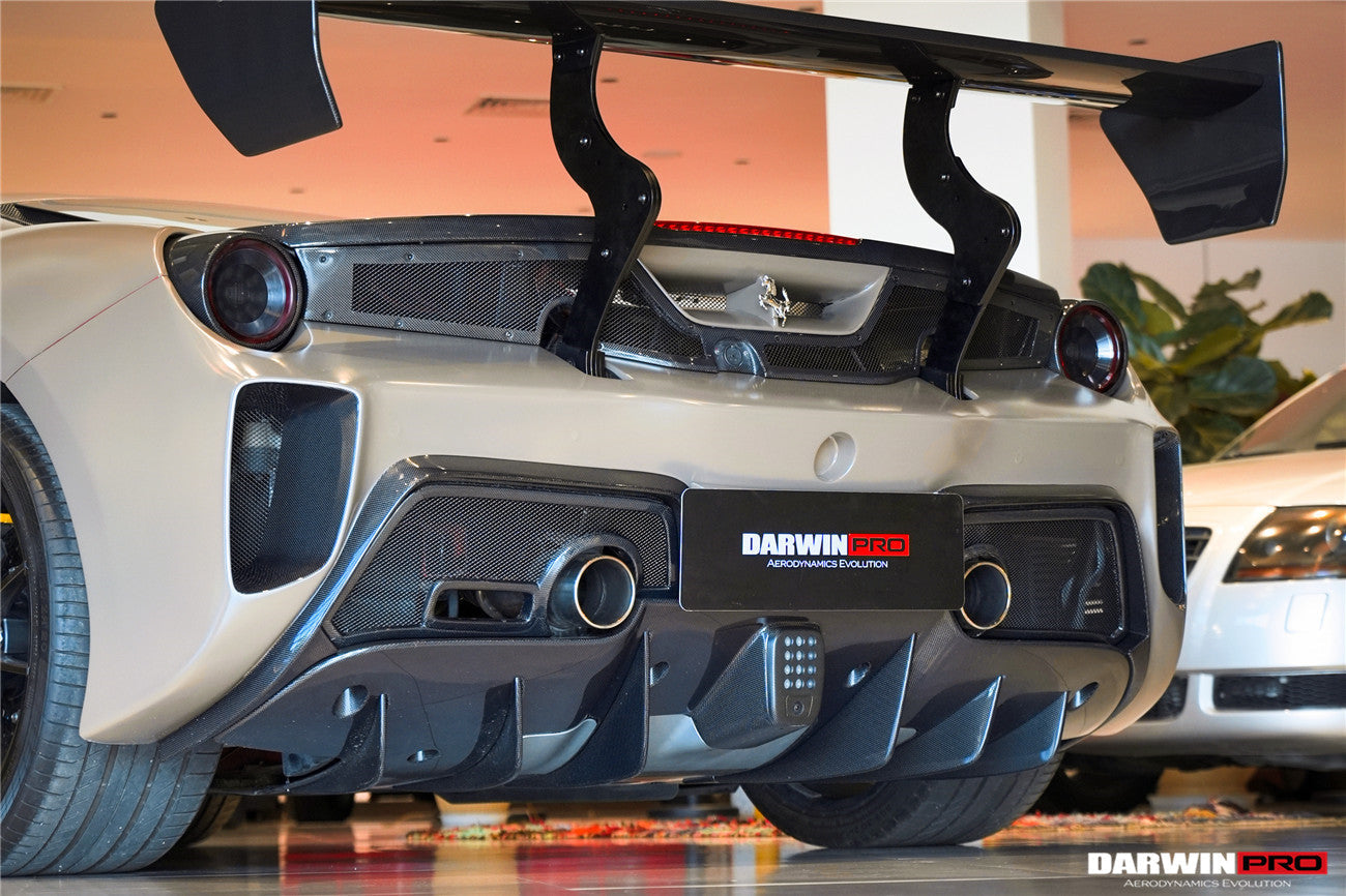 2015 - 2020 Ferrari 488 GTB Challenge Evo Modena Style Rear Bumper With Deck Lid Wing & Diffuser