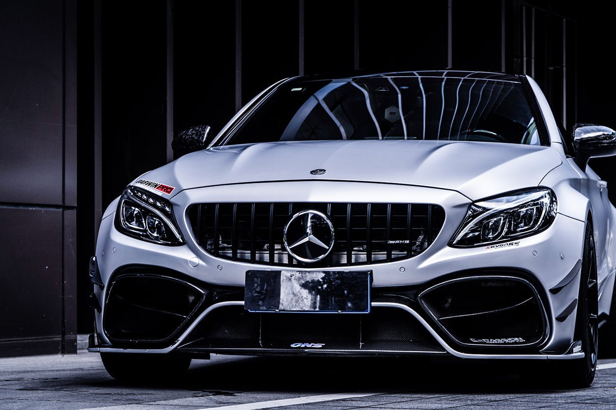 2015-2021 Mercedes Benz W205 C63 C63S AMG Coupe IMP Performance Partial Carbon Fiber Front Bumper With Grille & Canards - DarwinPRO Aerodynamics