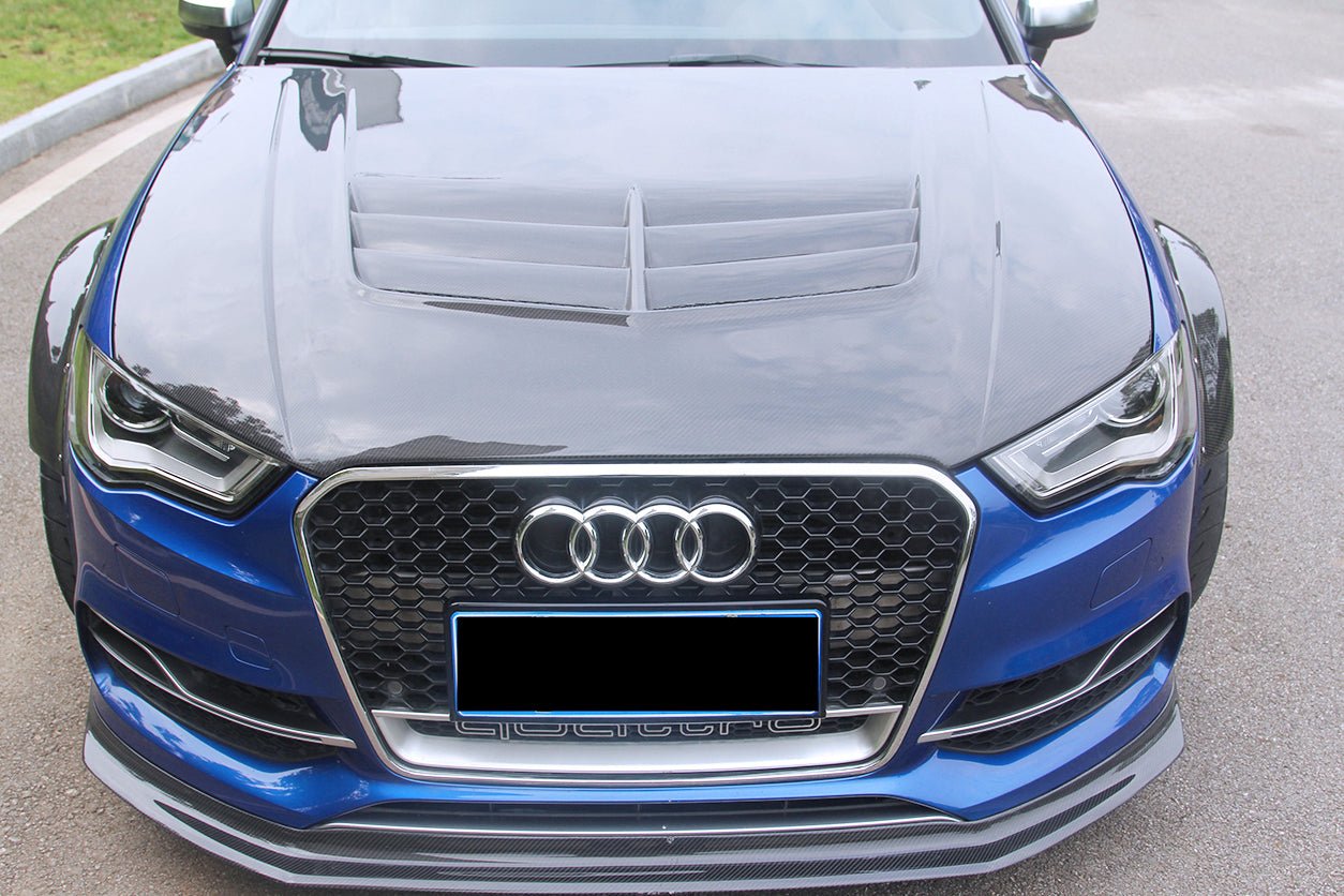 Audi S3 A3 S Line 8V.1 BKSS Style Carbon Fiber Front Lip With Under Board 2013-2016