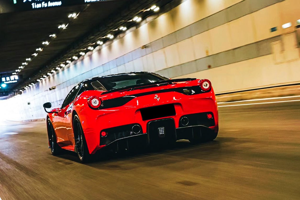 DarwinPRO 2013-2015 Ferrari 458 Speciale Rear Bumper with Diffuser with Lights - DarwinPRO Aerodynamics