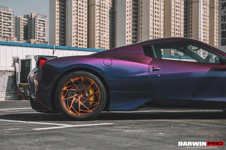 DarwinPRO 2010-2015 Ferrari 458 Spider BKSS Style Partial Carbon Fiber Rear Bumper And Carbon Fiber Trunk With Tail Light Cover - DarwinPRO Aerodynamics
