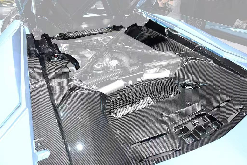 2011-2016 Lamborghini Aventador LP700 Coupe Carbon Fiber Engine Bay Cover Interior Replacement - DarwinPRO Aerodynamics