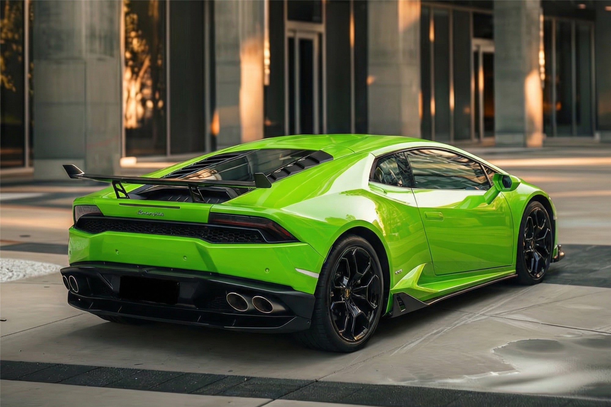 Lamborghini Huracan LP610 LP580 LP600 AO Style Carbon Fiber Rear Diffuser 2015-2020