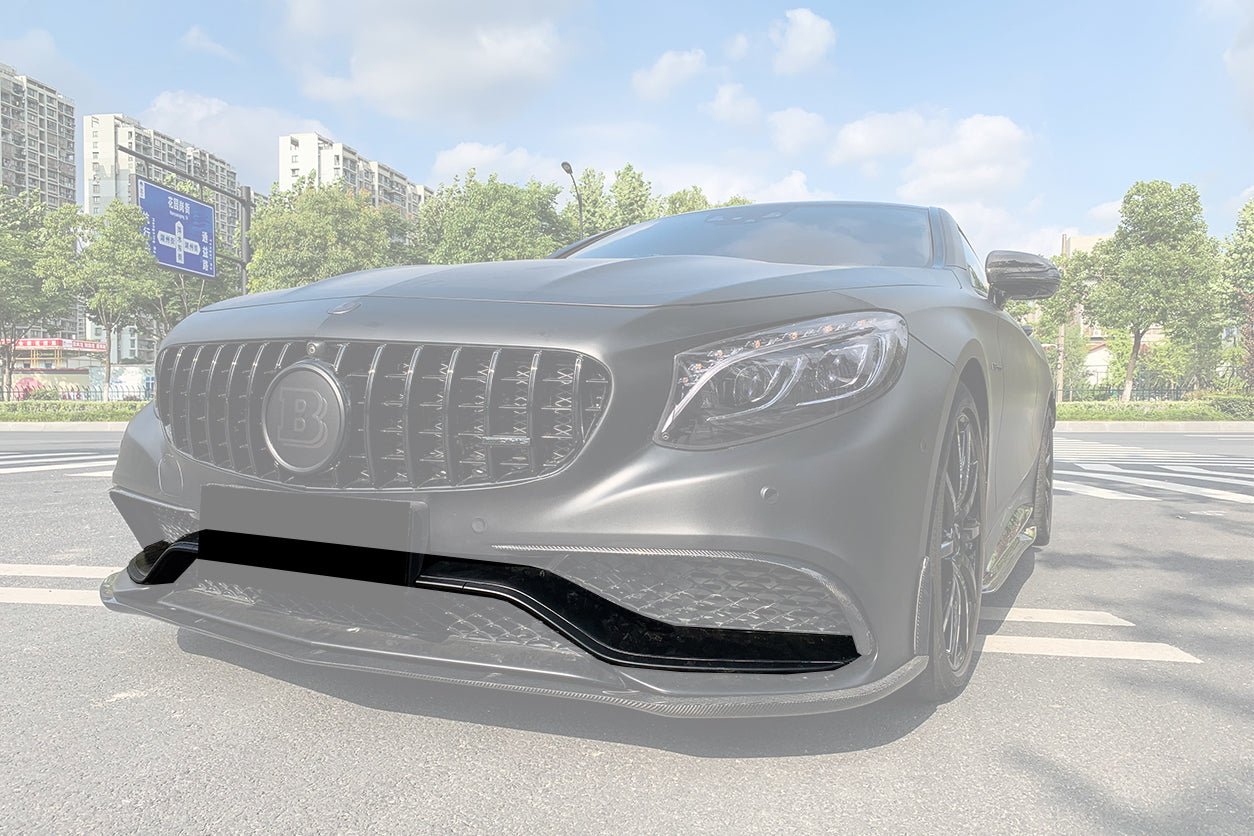 2014-2017 Mercedes Benz C217 S63 S65 AMG Coupe Carbon Fiber Front Bumper Center Trim - DarwinPRO Aerodynamics