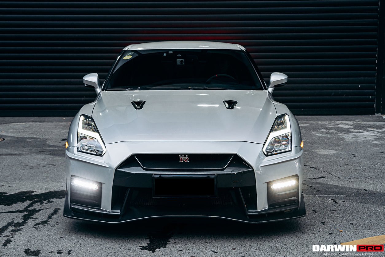 DarwinPRO 2008-2016 Nissan GTR R35 CBA DBA Ver17 NSM Style Partial Carbon Fiber Front Bumper - DarwinPRO Aerodynamics