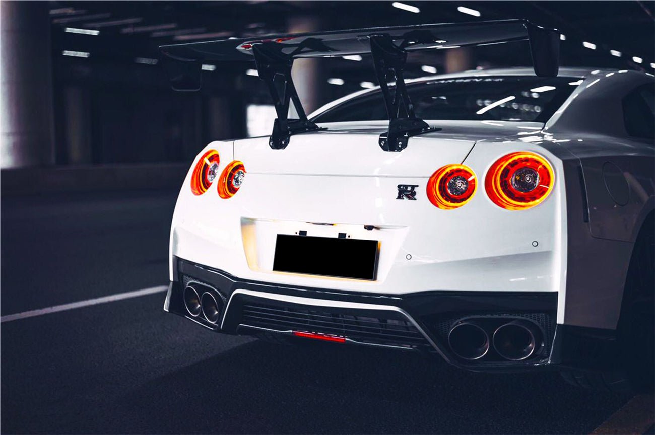 Nissan GTR R35 DBA EBA NSM Style Carbon Fiber Rear Diffuser Undertray With Brake Light 2012-2023