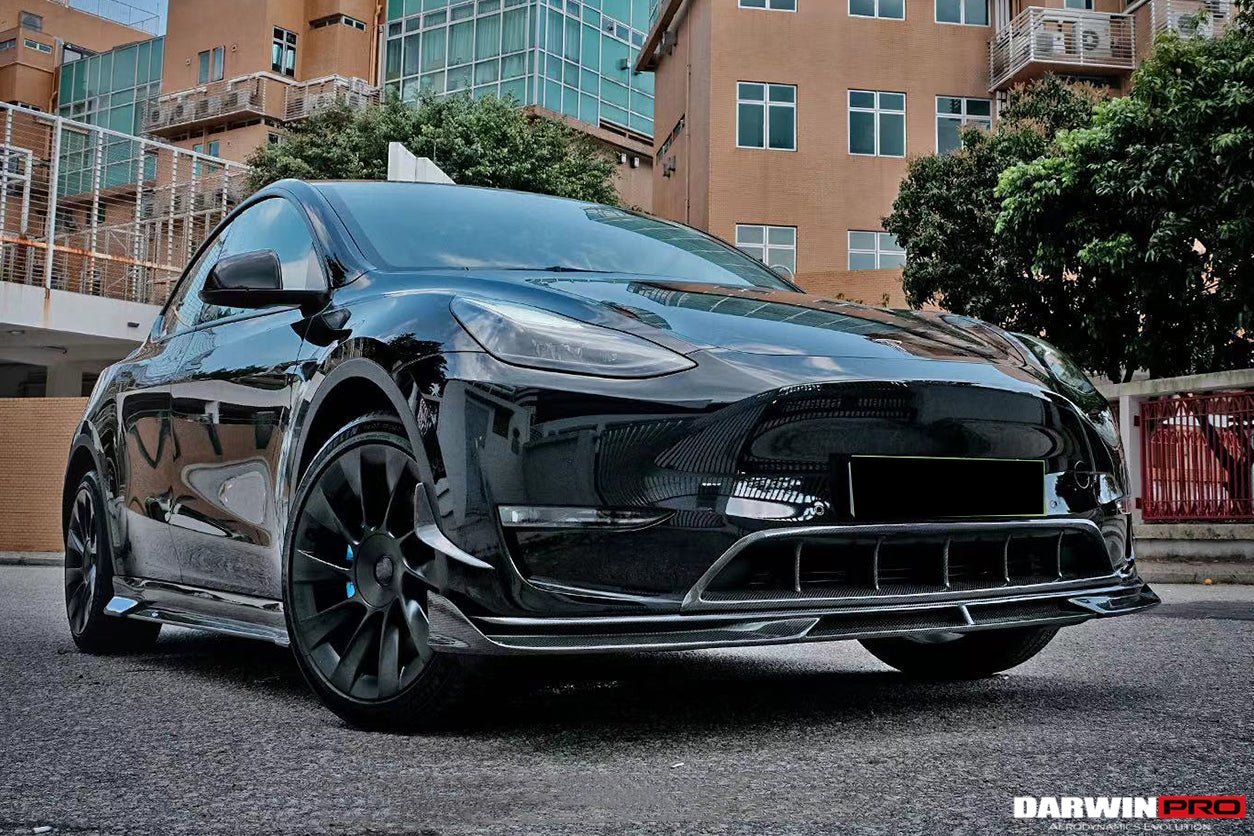 Tesla Model Y IMP Performance Carbon Fiber Front Bumper Canards 2020-2024