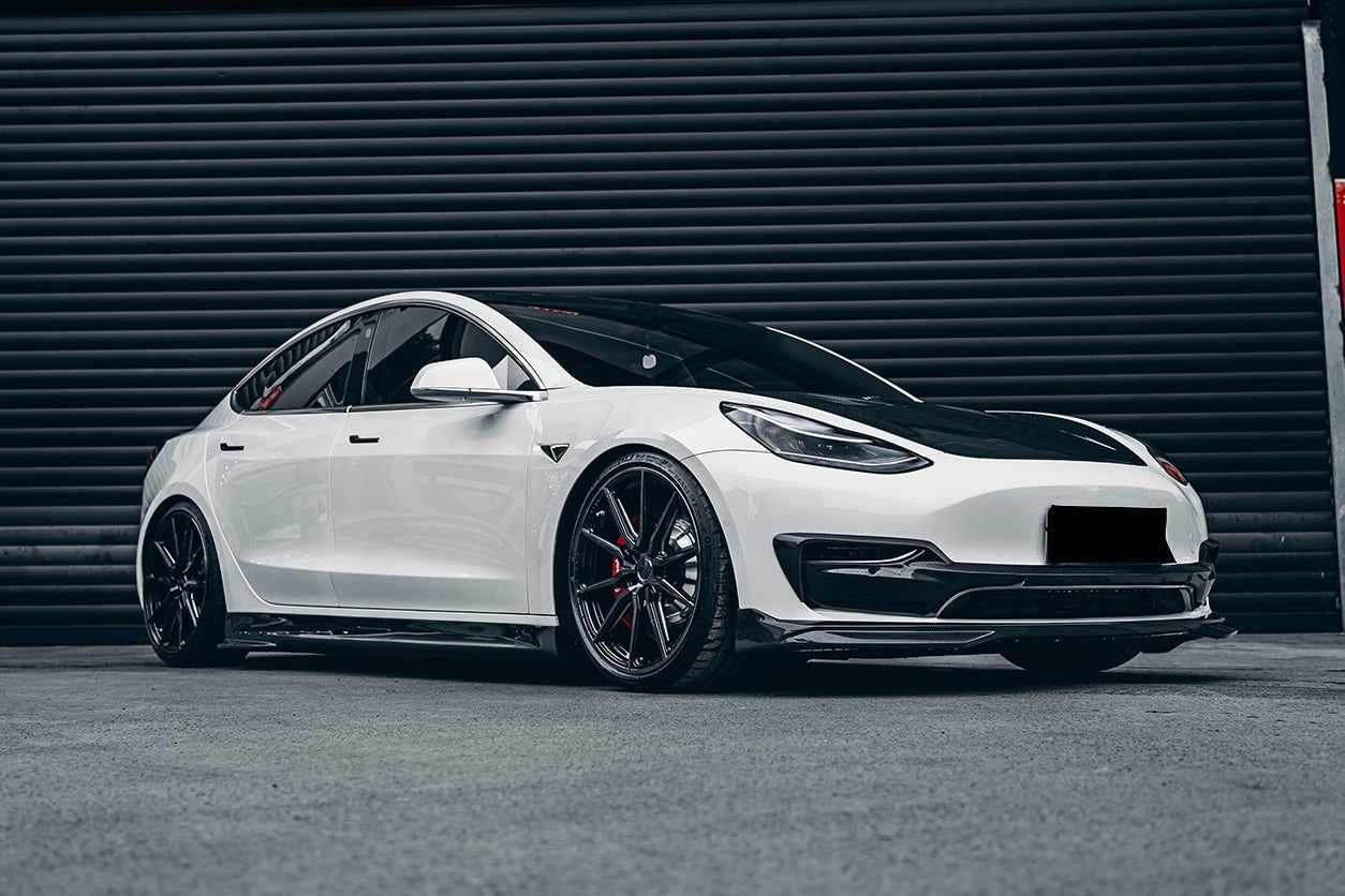2017-2023 Tesla Model 3 IMP Performance Carbon Fiber Front Lip - DarwinPRO Aerodynamics