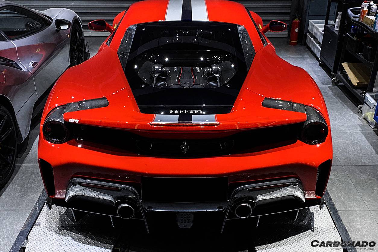 2018-2020 Ferrari 488 Pista OEM Style Part Carbon Fiber Rear Bumper - Carbonado Aero