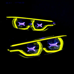 BaySpec Stage 2 F80 M3 F82 M4 Ikon Style Headlight CSL Yellow/6K White Headlights