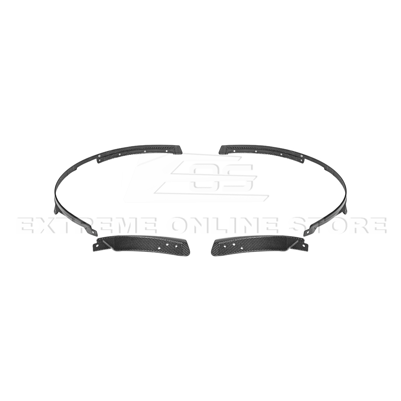 Ford Mustang S650 Dry Carbon Fiber XL Extended Fender Flares Mud Flap Kit 2024-Up