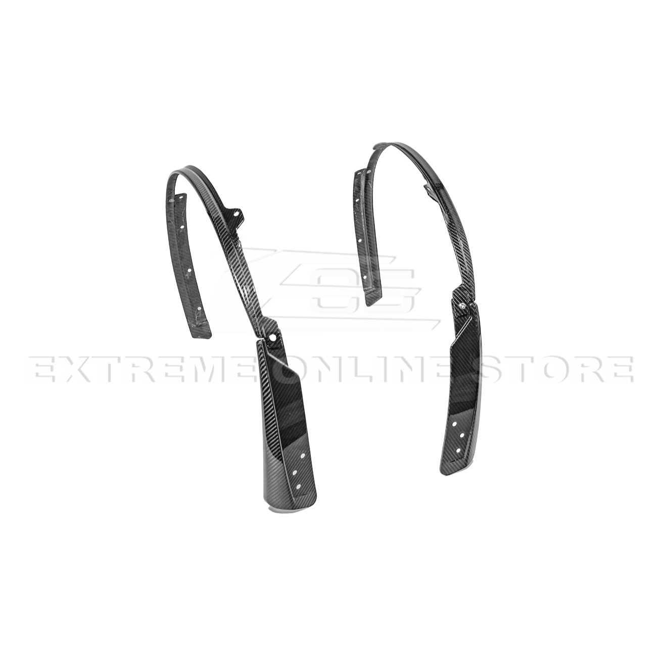 Ford Mustang S650 Dry Carbon Fiber XL Extended Fender Flares Mud Flap Kit 2024-Up
