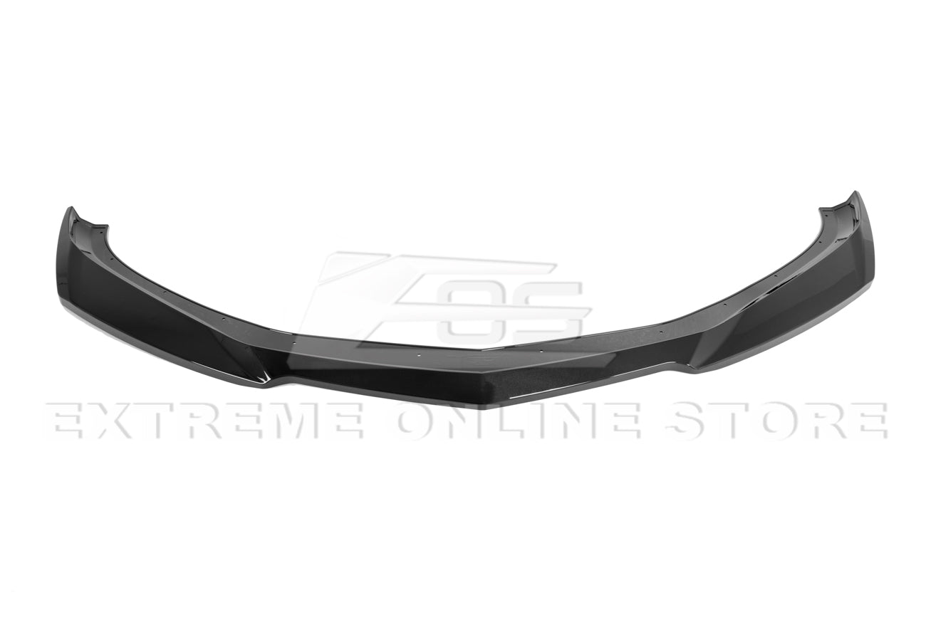 Chevrolet Camaro 6th Gen ZL1 Conversion Gloss Black Carbon Fiber Front Lip Splitter Side Skirts Kit 2019-2024