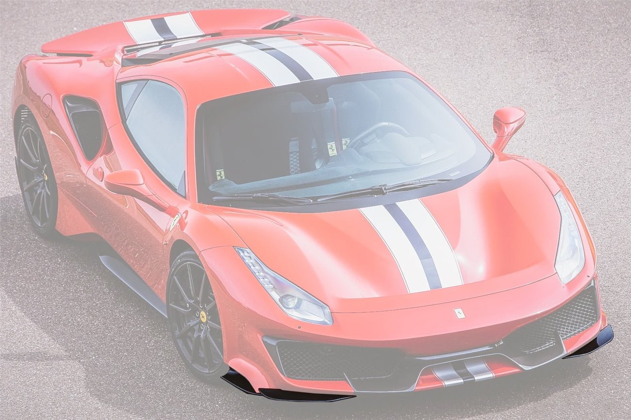 2018 - 2022 Ferrari 488 Pista Carbon Fiber Front Bumper Side Splitter