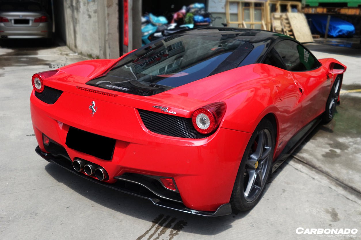 2010 - 2015 Ferrari 458 Coupe & Spyder AV Style Carbon Fiber Rear Diffuser Lip