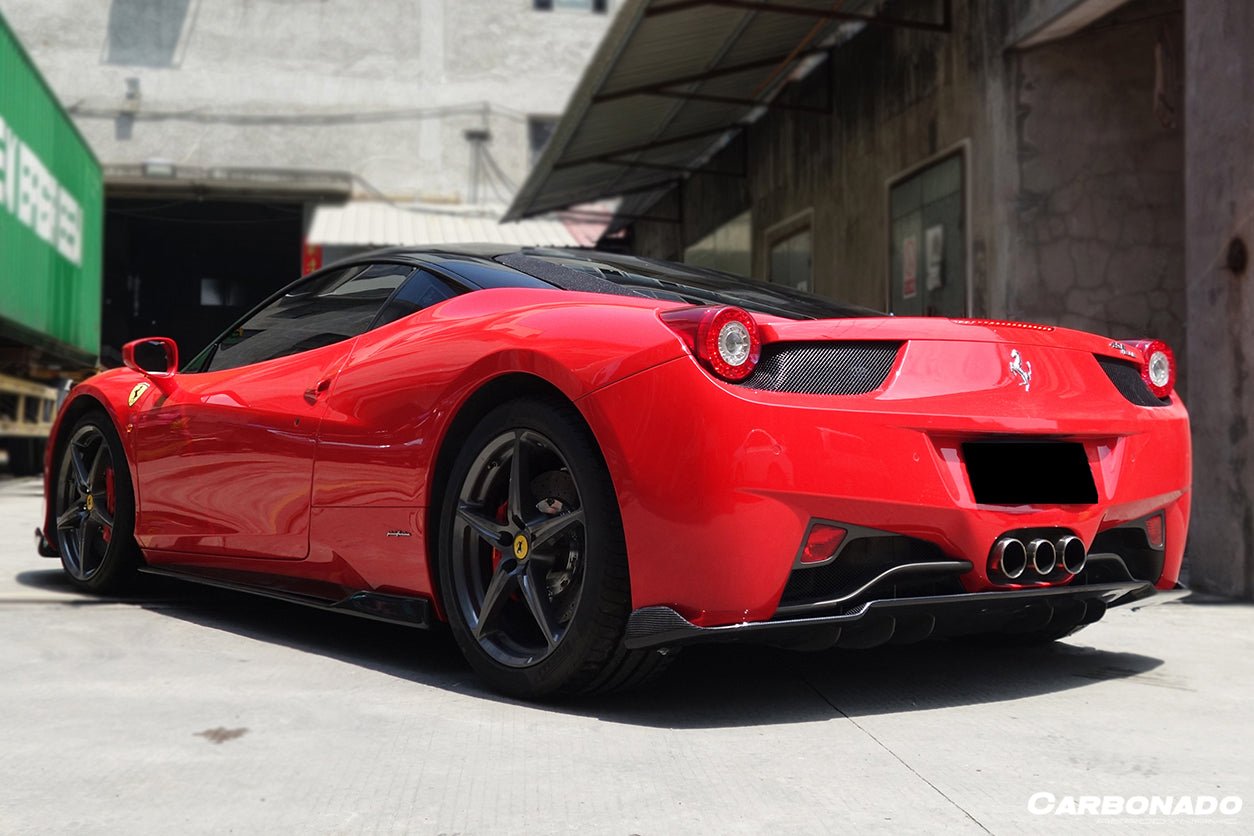 2010 - 2015 Ferrari 458 Coupe & Spyder AV Style Carbon Fiber Side Skirts Under Board