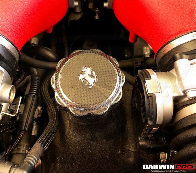 2010-2023 Ferrari (ALL MODELS) Dry Carbon Fiber Oil Cap cover - DarwinPRO Aerodynamics