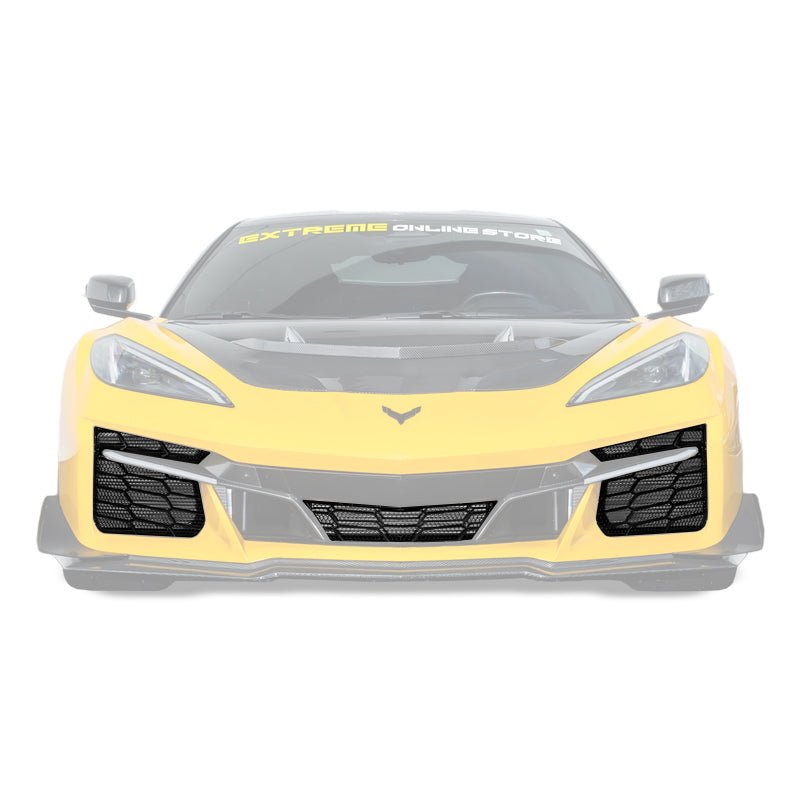 Chevrolet Corvette C8 E-Ray Z06 Factory Style Gloss Black Front Radiator Mesh Grille Guard 2023-Up