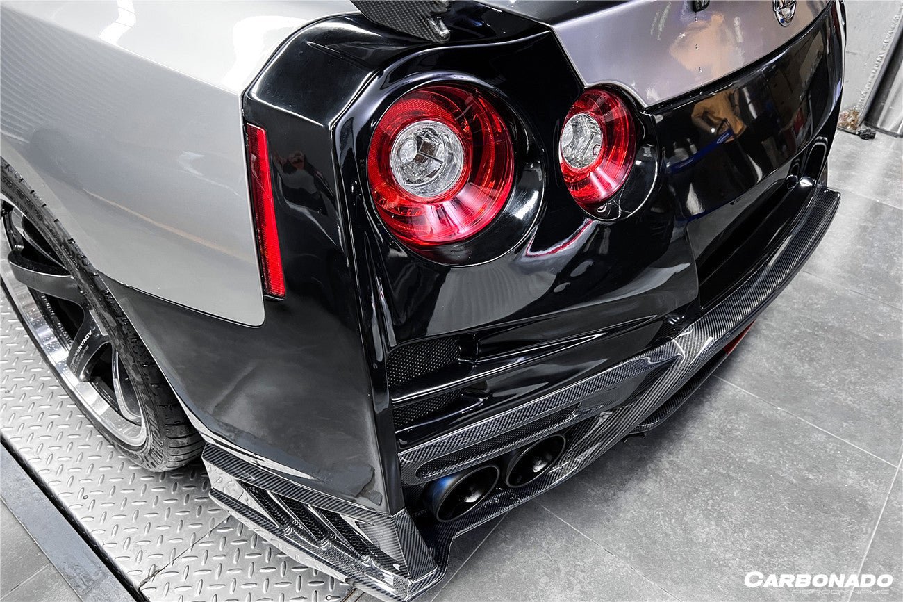 2008 - 2022 Nissan GTR R35 CBA/DBA/EBA TS Style Rear Bumper w/ Diffuser & Fins