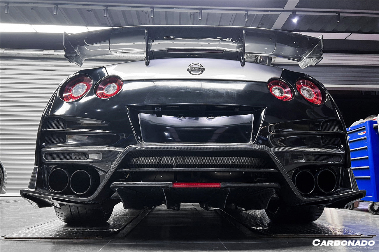 2008 - 2022 Nissan GTR R35 CBA/DBA/EBA TS Style Rear Bumper w/ Diffuser & Fins