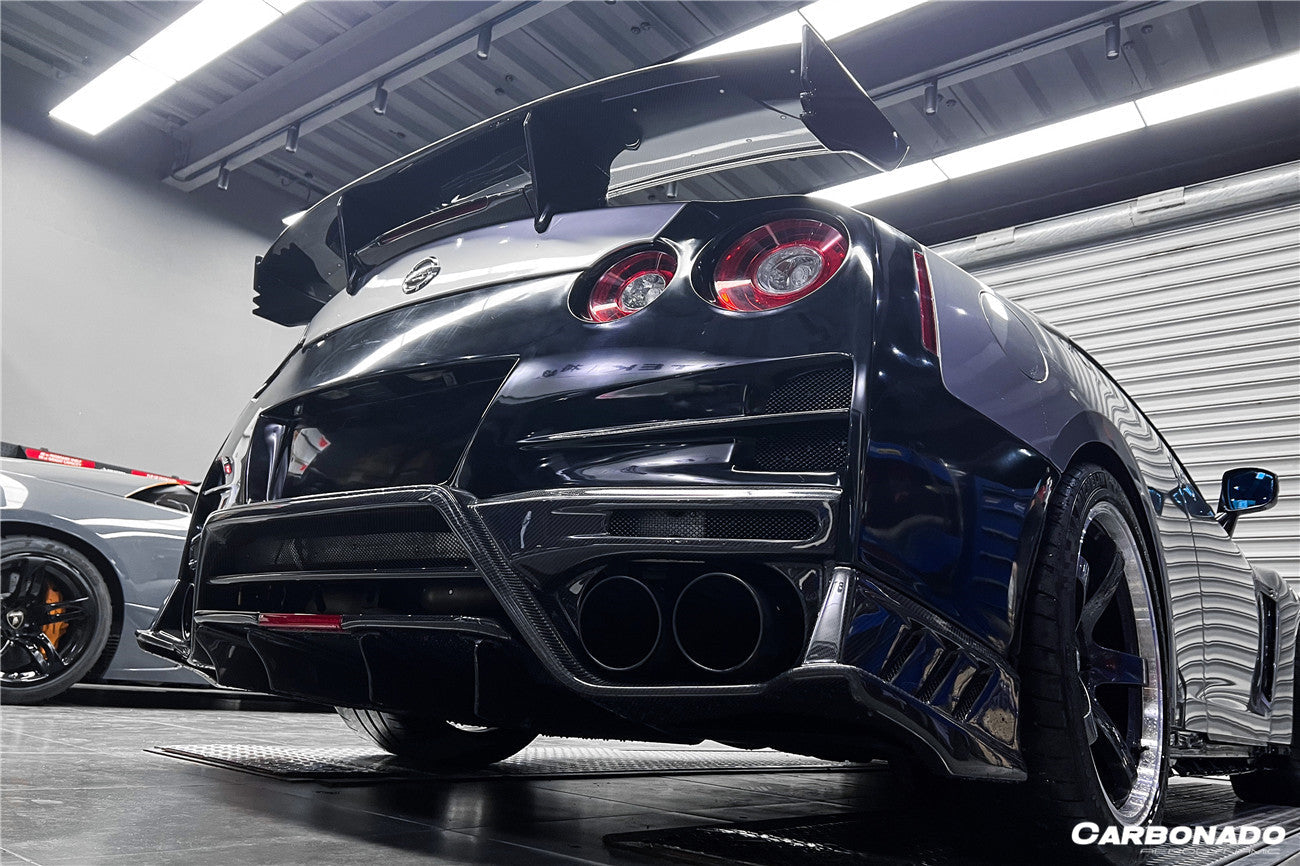 2008 - 2022 Nissan GTR R35 CBA/DBA/EBA TS Style Rear Bumper w/ Diffuser & Fins