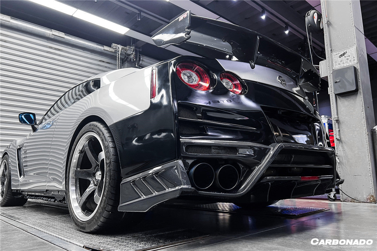2008 - 2022 Nissan GTR R35 CBA/DBA/EBA TS Style Rear Bumper w/ Diffuser & Fins