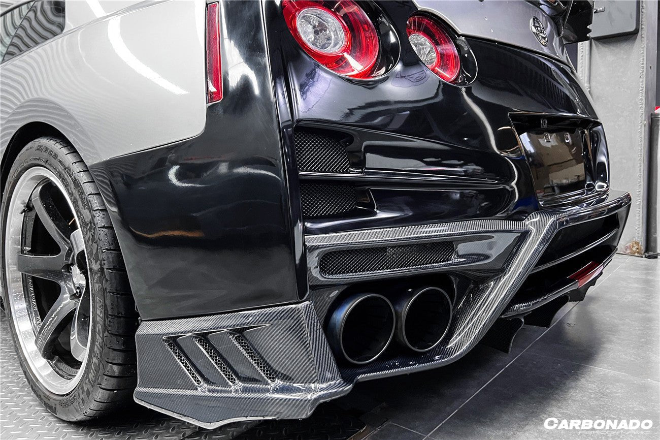 2008 - 2022 Nissan GTR R35 CBA/DBA/EBA TS Style Rear Bumper w/ Diffuser & Fins