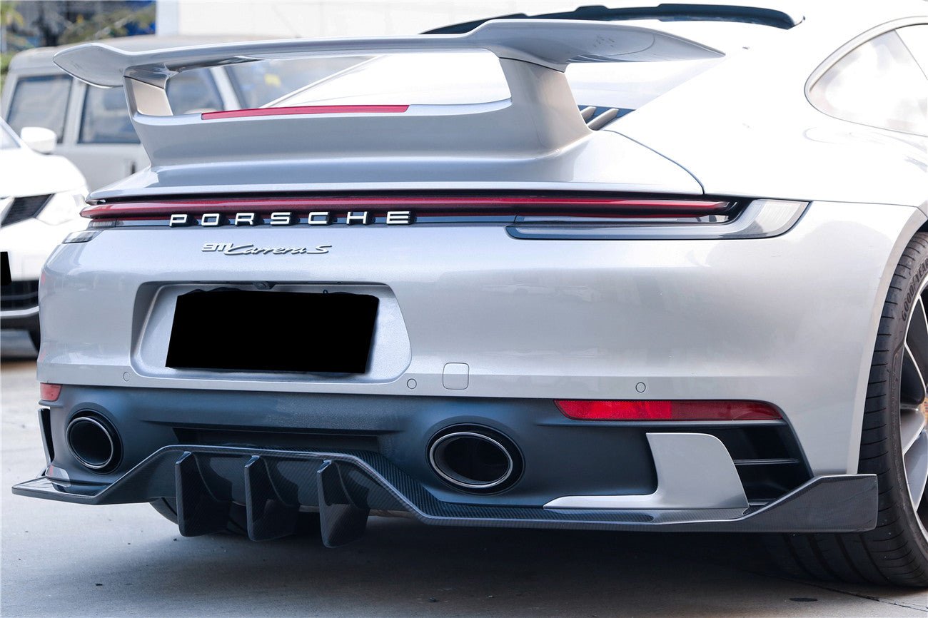 2019 - 2023 Porsche 911 992 Carrera & Targa Sport Design Bumper WP Style Dry Carbon Fiber Rear Lip