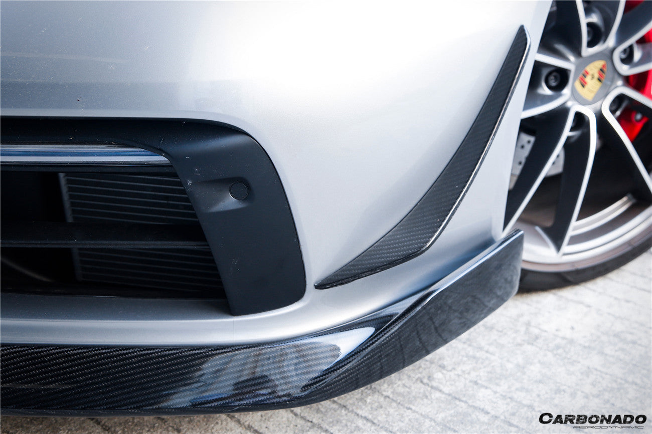 2019 - 2023 Porsche 911 992 Carrera & Targa Sport Design WP Style Dry Carbon Fiber Bumper Canards