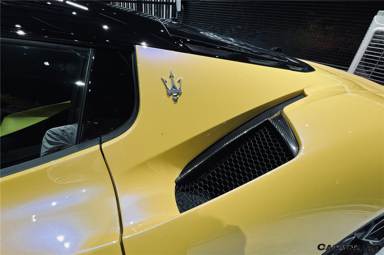 2020 - 2025 Maserati MC20 NVT Style Dry Carbon Fiber Quarter Panel Side Vent Scoops