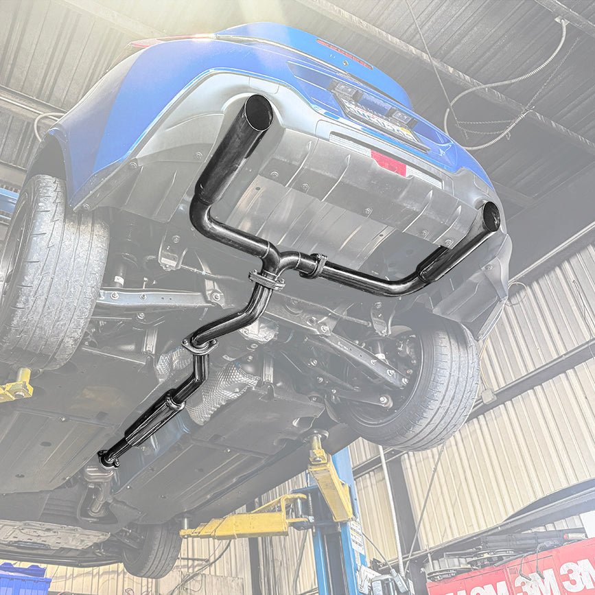 Toyota GR86 Subaru BRZ BOSO Style Anodized Silver Dual Chrome Tip Cat Back Exhaust System 2022-Present