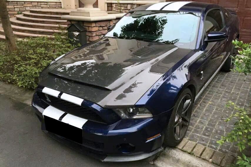 2010 - 2014 Ford Mustang GT500 Black Momba BC1 Style Carbon Fiber Hood