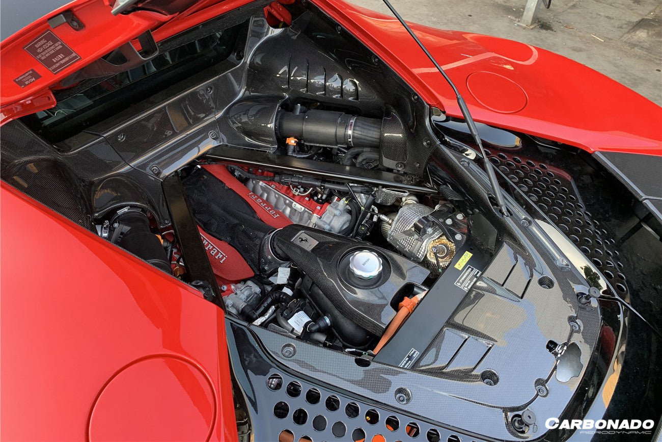 2020 - 2025 Ferrari SF90 Stradale OE Style Autoclave Carbon fiber Engine Cooling Mesh