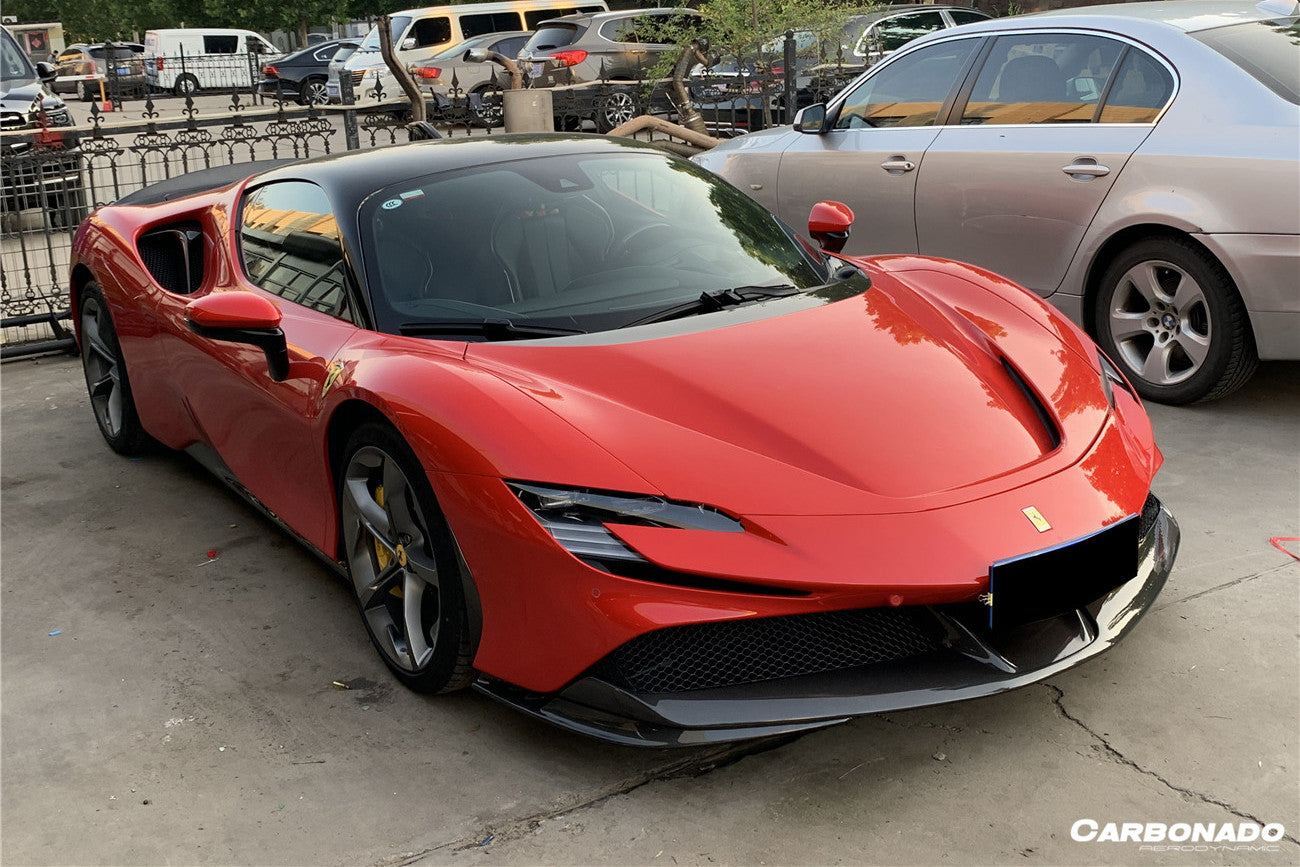 2020 - 2025 Ferrari SF90 Stradale OE Style Autoclave Carbon Fiber Qaurter Panel Side Scoops