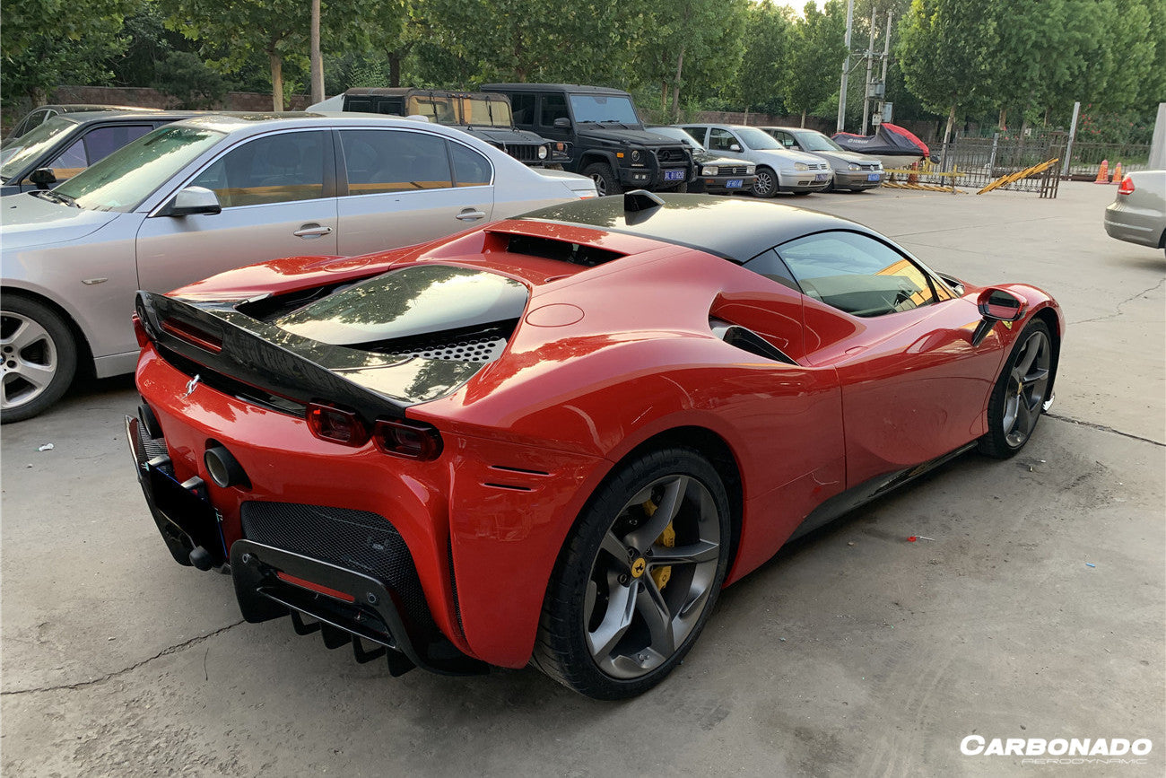 2020 - 2025 Ferrari SF90 Stradale OE Style Autoclave Carbon Fiber Qaurter Panel Side Scoops