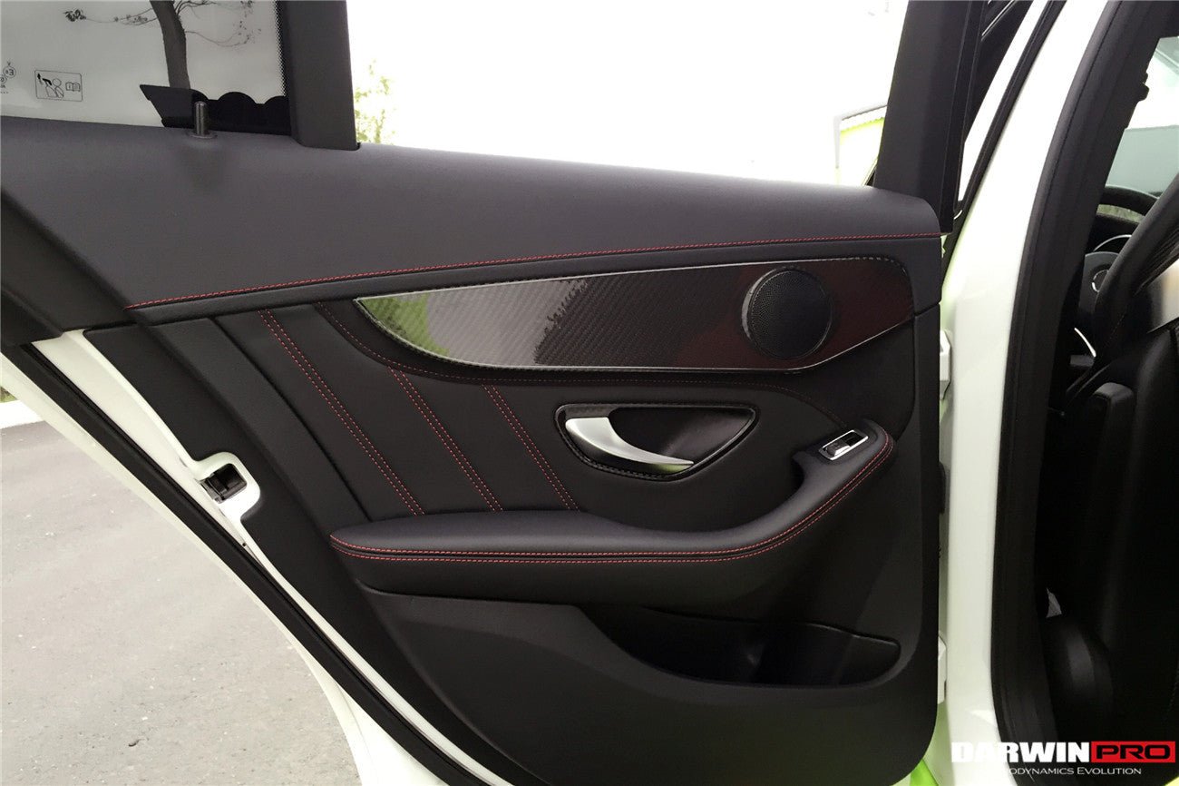 2015 - 2021 Mercedes Benz W205 C Class GLC X253 Carbon Fiber Interior Door Handle Cover Trim