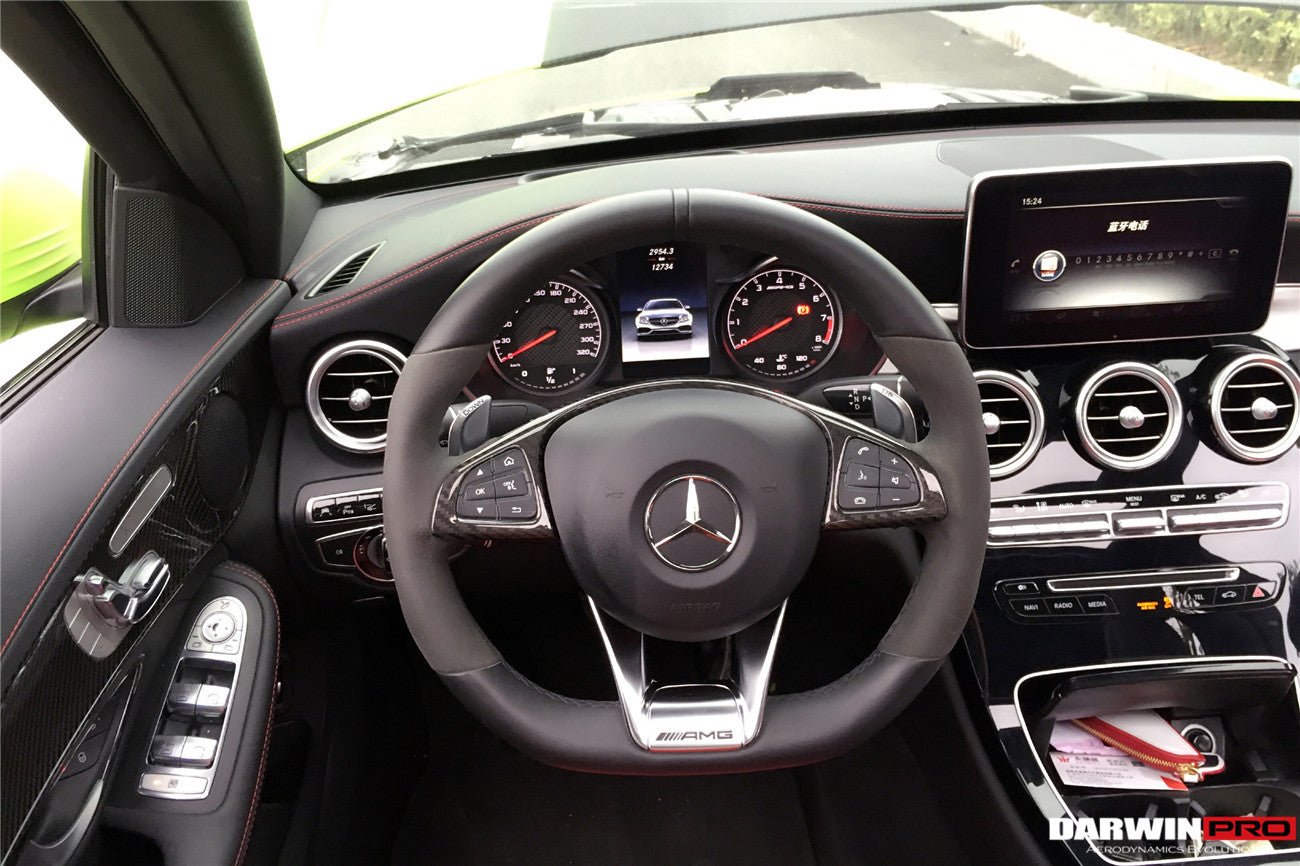 Mercedes Benz AMG Steering Wheel Trim (W205 C63) | Carbon Fiber Interior | 2015 - 2018