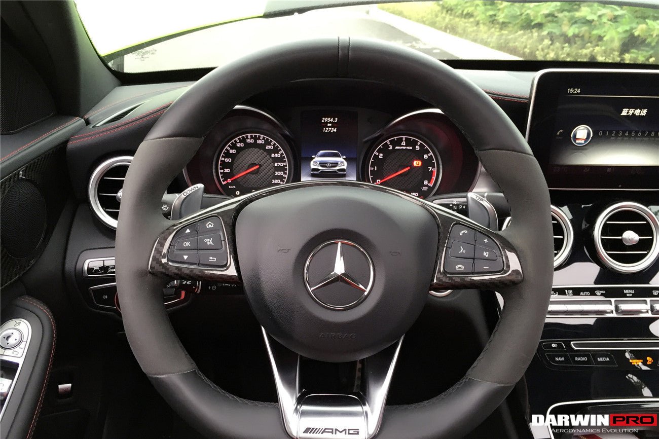 Mercedes Benz AMG Steering Wheel Trim (W205 C63) | Carbon Fiber Interior | 2015 - 2018
