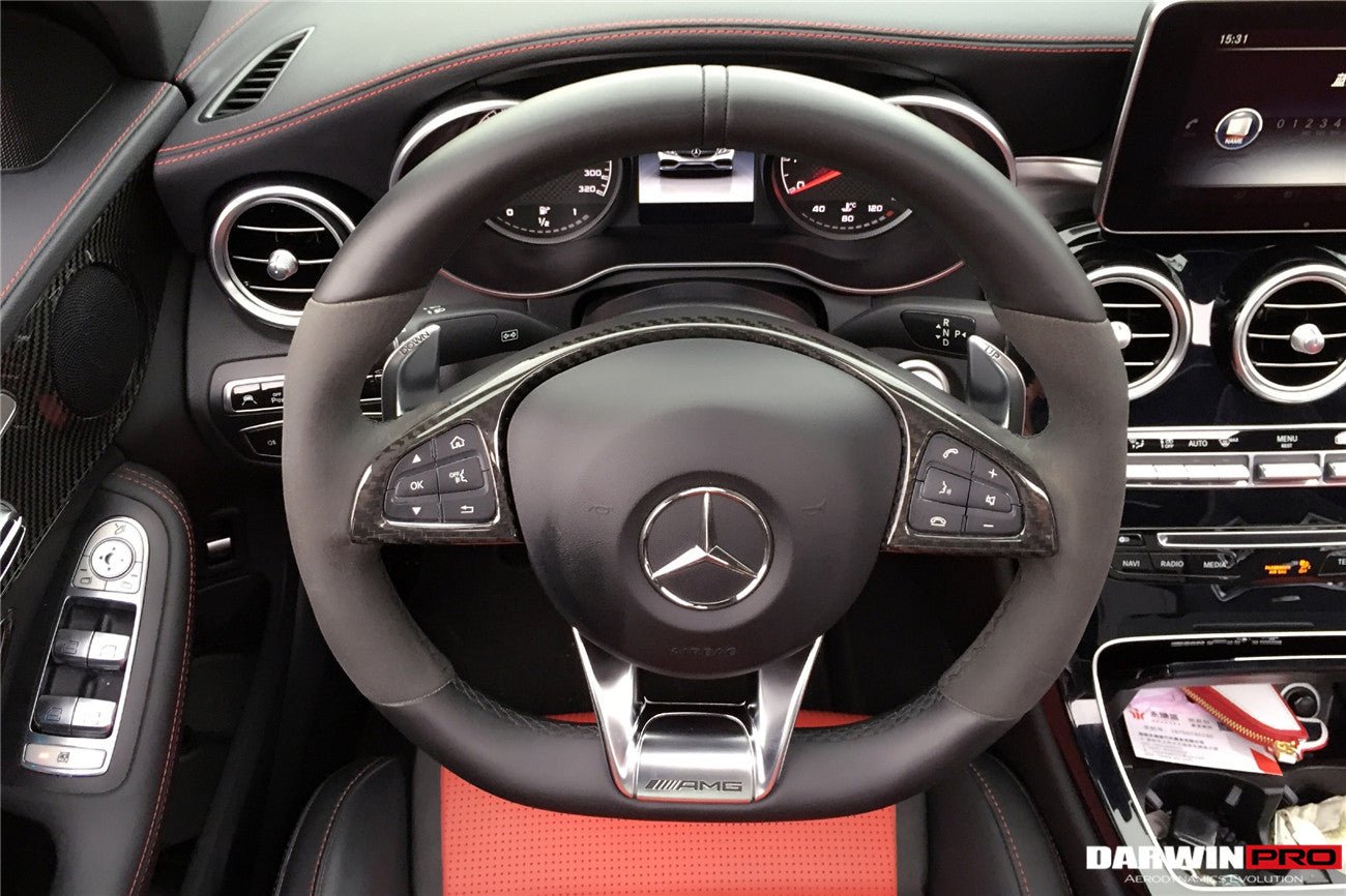 Mercedes Benz AMG Steering Wheel Trim (W205 C63) | Carbon Fiber Interior | 2015 - 2018
