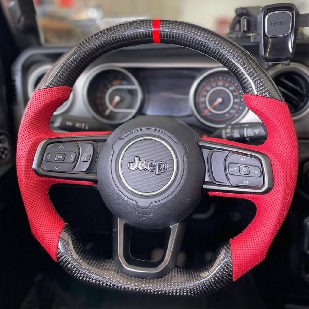 Jeep Wrangler JK JL Custom Carbon Fiber Steering Wheel 2013-Up
