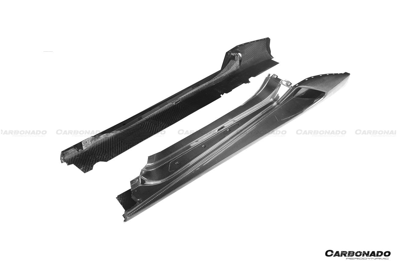 2015 - 2025 Lamborghini Huracan LP610 & LP580 & EVO & STO & Tecnica N Style Dry Carbon Fiber Side Skirts
