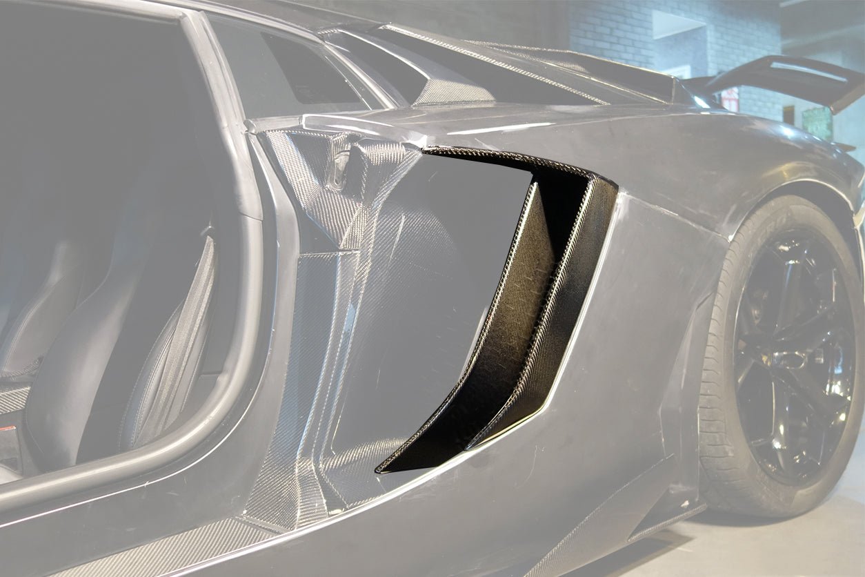 Lamborghini Aventador LP700 BKSS Style Carbon Fiber Quarter Panel Side Vent Trim Set 2011-2016