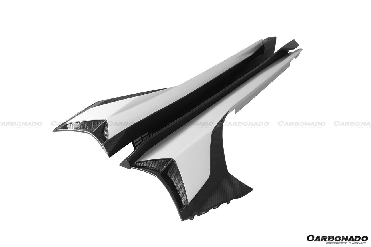 2011 - 2021 Lamborghini Aventador LP700 LP740 LP750 SVJ Coupe & Roadster SVJ Style Part Dry Carbon Fiber Side Skirts